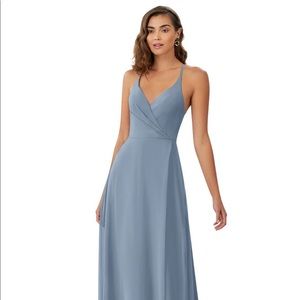 Azazie Davis Bridesmaid dress in dusty blue
